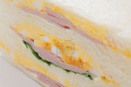 Photo for Sandwich with ham and cheese on background, close up - Royalty Free Image