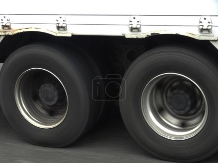 Photo for Truck wheels on the road - Royalty Free Image