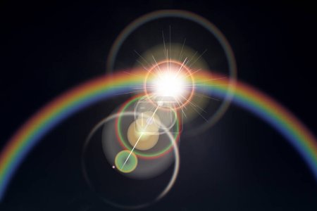 Photo for Rainbow flare with lens flare effect - Royalty Free Image