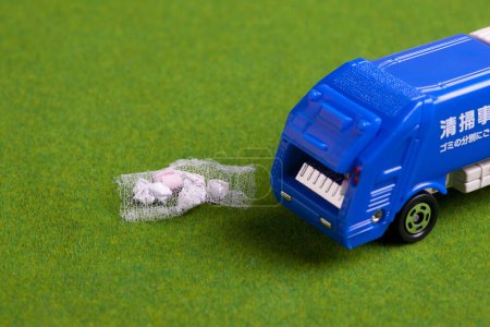 Photo for Blue plastic toy car - Royalty Free Image