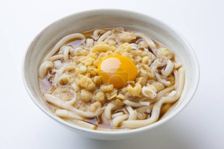 Photo for Tanuki Soba noodles with egg, Japanese food, close up view - Royalty Free Image