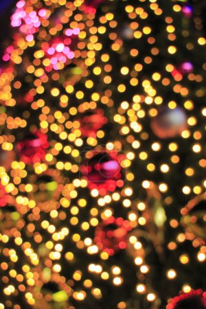 Photo for Colorful christmas lights bokeh background - Royalty Free Image