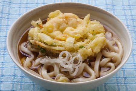 Photo for Tanuki Soba noodles, Japanese food, close up view - Royalty Free Image