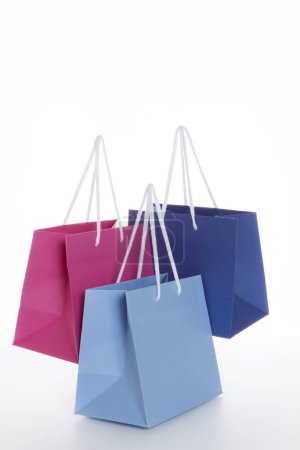Photo for Close-up view of shopping bags on white background - Royalty Free Image