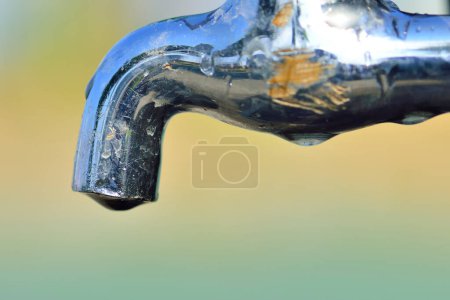 Photo for Faucet with water coming out of it - Royalty Free Image