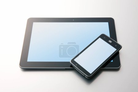 Photo for Close-up view of modern digital devices on white background - Royalty Free Image