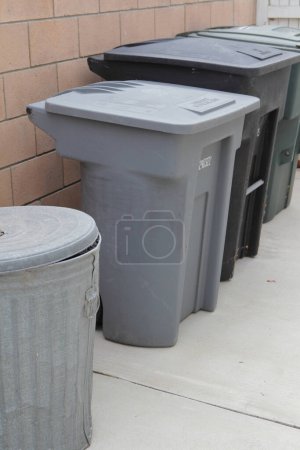 Photo for Trash can in the yard - Royalty Free Image