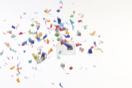 Foto de Confeti colorido festivo sobre fondo blanco - Imagen libre de derechos