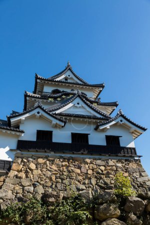 Téléchargez les photos : Un sanctuaire historique situé au sommet d'une montagne dans la région d'Hikone, le japonais Shiga Ken, qui est entouré d'igai, et est maintenant un musée historique au Japon. - en image libre de droit
