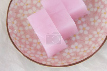 Photo for Cuisine photo of pink fruit jelly slices - Royalty Free Image