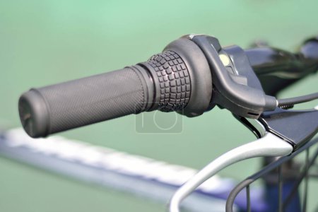 Photo for Closeup of bicycle, cropped section, sport background - Royalty Free Image