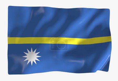 Foto de Plantilla bandera Nauru. Bandera ondulante horizontal, aislada sobre fondo - Imagen libre de derechos