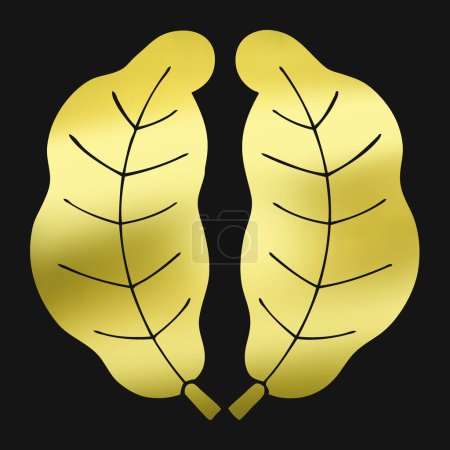 Téléchargez les photos : Modèle de logo floral, plante dorée sur fond noir - en image libre de droit