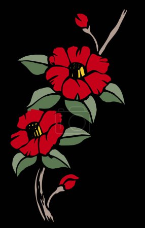 Photo for Beautiful red flowers on black background - Royalty Free Image