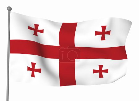 Photo for Georgia flag template. Horizontal waving flag, isolated on background - Royalty Free Image