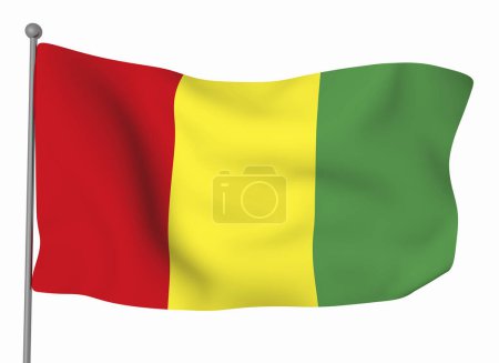 Foto de Plantilla bandera de Malí. Bandera ondulante horizontal, aislada sobre fondo - Imagen libre de derechos