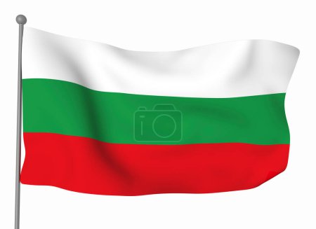 Photo for Bulgaria flag template. Horizontal waving flag, isolated on background - Royalty Free Image