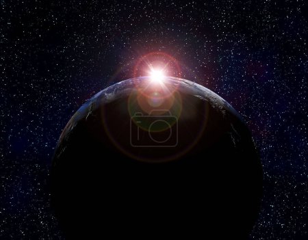 Téléchargez les photos : Vue de nuit de la planète Terre dans l'espace - en image libre de droit