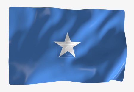 Téléchargez les photos : Modèle de drapeau somalien. Drapeau ondulé horizontal, isolé en arrière-plan - en image libre de droit