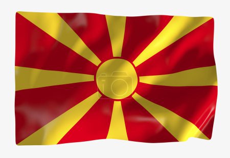 Photo for Macedonia flag template. Horizontal waving flag, isolated on background - Royalty Free Image