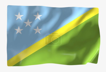 Foto de Plantilla bandera de Solomon Island. Bandera ondulante horizontal, aislada sobre fondo - Imagen libre de derechos