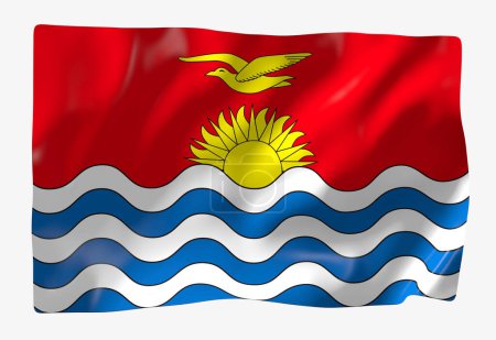 Photo for Kiribati flag template. Horizontal waving flag, isolated on background - Royalty Free Image