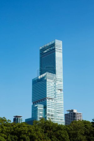 Abeno Harukas building in Tennoji. Abeno Harukas is a multi-purpose commercial facility and is the tallest building in Japan.