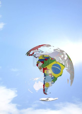 Foto de Globo terrestre con banderas nacionales de países - Imagen libre de derechos