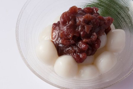 traditional Asian food, Shiratama Dango with red bean paste