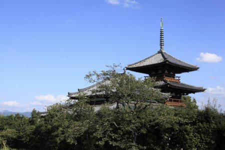 Hokki-ji buddhist temple in Ikaruga, Nara prefecture, Japan