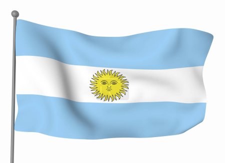 Photo for Argentina flag template. Horizontal waving flag, isolated on background - Royalty Free Image