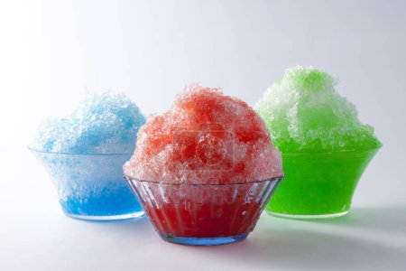 Photo for Cold shaved ice on background, close up - Royalty Free Image