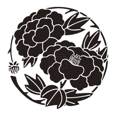 Téléchargez les photos : Plantes noires isolées sur fond blanc. Modèle de logo floral. - en image libre de droit
