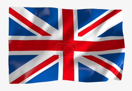 Foto de Plantilla bandera de Gran Bretaña. Bandera ondulante horizontal, aislada sobre fondo - Imagen libre de derechos