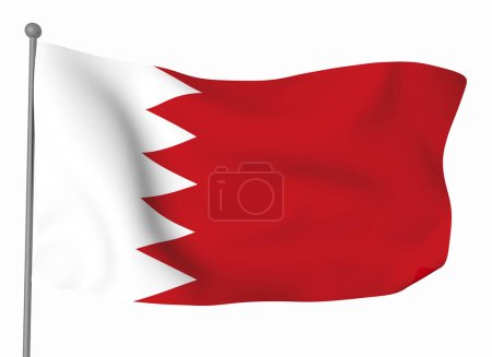 Photo for Bahrain flag template. Horizontal waving flag, isolated on background - Royalty Free Image