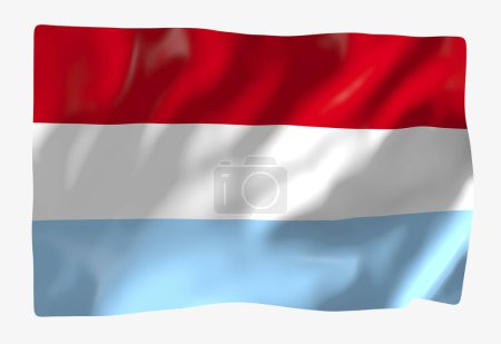 Téléchargez les photos : Modèle de drapeau luxembourgeois. Drapeau ondulé horizontal, isolé en arrière-plan - en image libre de droit