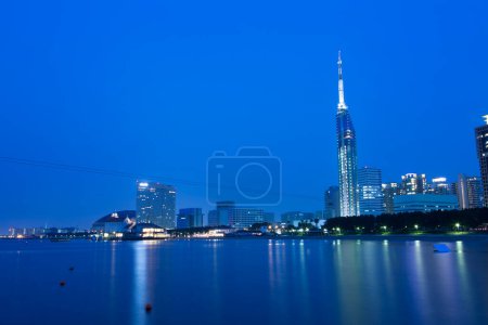 Photo for Cityscape of Fukuoka, Japan with Fukuoka tower - Royalty Free Image