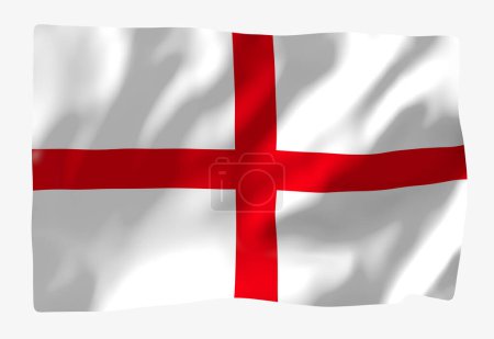 Téléchargez les photos : Modèle de drapeau anglais. Drapeau ondulé horizontal, isolé en arrière-plan - en image libre de droit