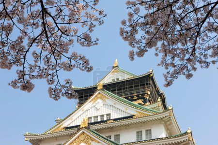 Foto de Plano escénico de la torre del castillo de Osaka famoso hermoso, Japón - Imagen libre de derechos