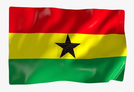 Photo for Ghana flag template. Horizontal waving flag, isolated on background - Royalty Free Image