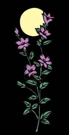 Téléchargez les photos : Carte florale dessinée à la main avec des fleurs colorées - en image libre de droit