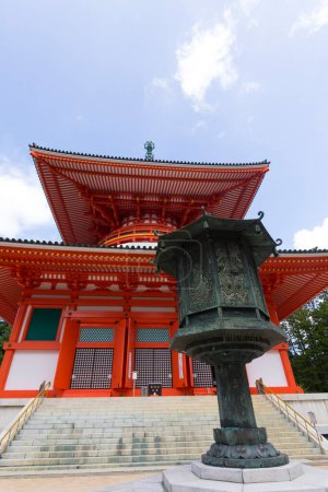 Photo for Temple in Kongobu-ji Danjo Garan area, a historical Buddhist temple complex at Koyasan, Koya, Ito District, Wakayama, Japan - Royalty Free Image