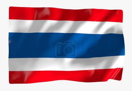 Photo for Thailand flag template. Horizontal waving flag, isolated on background - Royalty Free Image