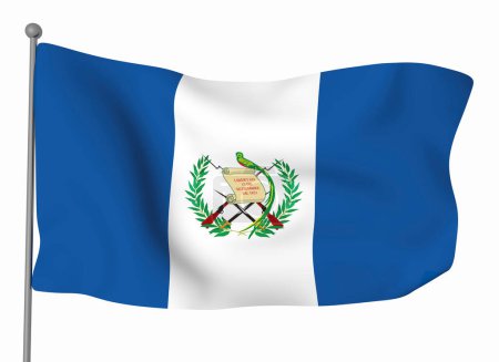 Photo for Guatemala flag template. Horizontal waving flag, isolated on background - Royalty Free Image