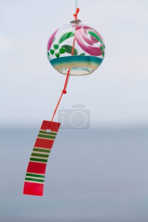 Photo for Colorful Japanese wind chimes in summer. - Royalty Free Image