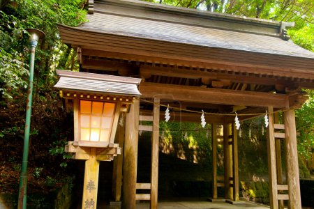 Photo for Takachiho Shrine (Takachiho Jinja), a Shinto shrine dedicated to Takachihosumegami and Jisshyadaimyoujin, Takachiho-cho, Nishiusuki District, Miyazaki Prefecture, Kyushu region, Japan - Royalty Free Image