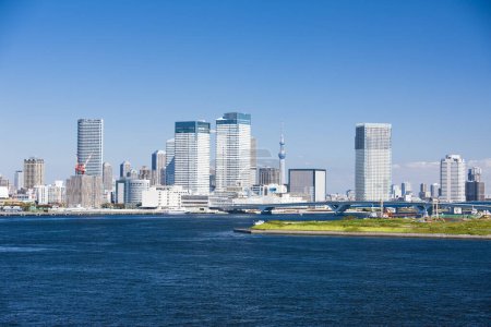 Photo for Modern Cityscape with buildings and sea in  Japan - Royalty Free Image
