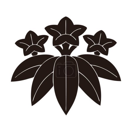 Foto de Logotipo floral negro aislado sobre fondo blanco - Imagen libre de derechos