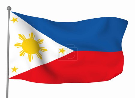 Foto de Plantilla bandera de Filipinas. Bandera ondulante horizontal, aislada sobre fondo - Imagen libre de derechos
