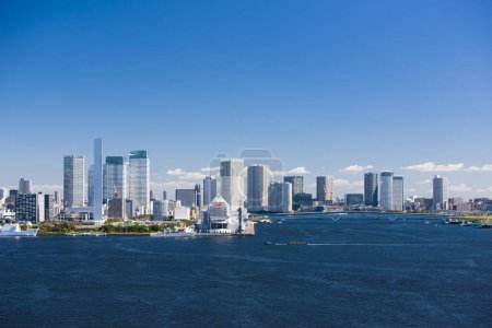 Photo for Modern Cityscape with buildings and sea in  Japan - Royalty Free Image